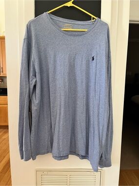 Polo by Ralph Lauren Heather Light Blue Long-Sleeve Crewneck Shirt